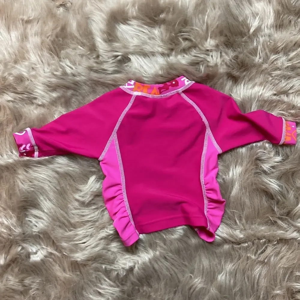 Bonz Girls Baby Rash-guard Ruffled Little Mermaid Swim Top